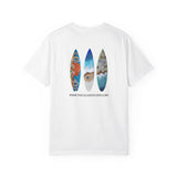 Surfboard Art T-Shirt — Coastal Wave Trio Graphic (The C Glass Studio)