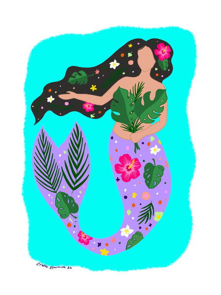 Tropical Mermaid Print
