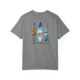 Surfboard Art T-Shirt — Coastal Wave Trio Graphic (The C Glass Studio)