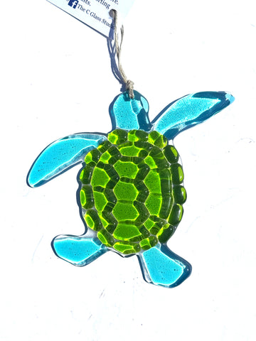 Fused Glass Turtle Sun catcher
