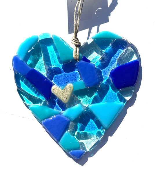 My hearts at the beach - The C Glass Studio