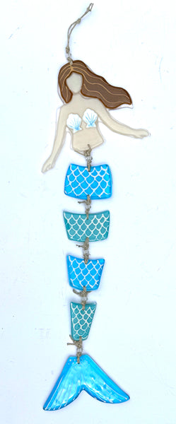 Mermaid fused glass art