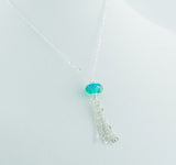 LBI Beach Sand Bead Tassel Necklace with Pearl extender —The C Glass Studio