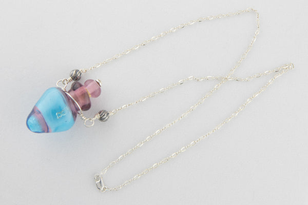 Vessel Bead Necklace Purple and Blue —The C Glass Studio