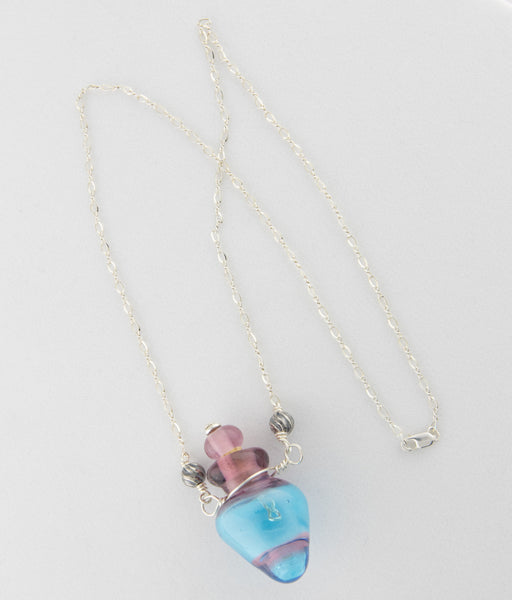 Vessel Bead Necklace Purple and Blue —The C Glass Studio