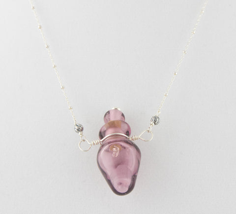 Vessel Bead Necklace in Purple —The C Glass Studio