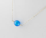 Blue Bubble Bead Necklace —The C Glass Studio