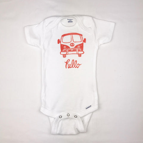 VW Bus One Piece Baby Outfit —The C Glass Studio
