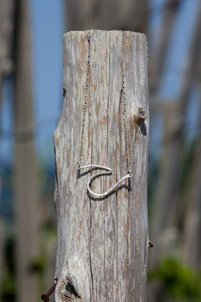 Wave Hammered Sterling Silver Necklace —The C Glass Studio