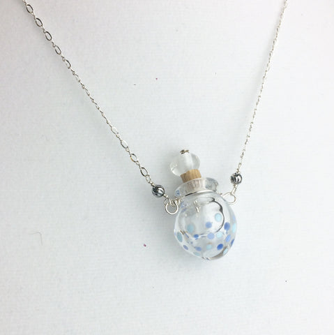 Vessel Bead Necklace with Blue dots —The C Glass Studio