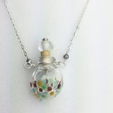 Vessel Bead Necklace with multi color dots —The C Glass Studio