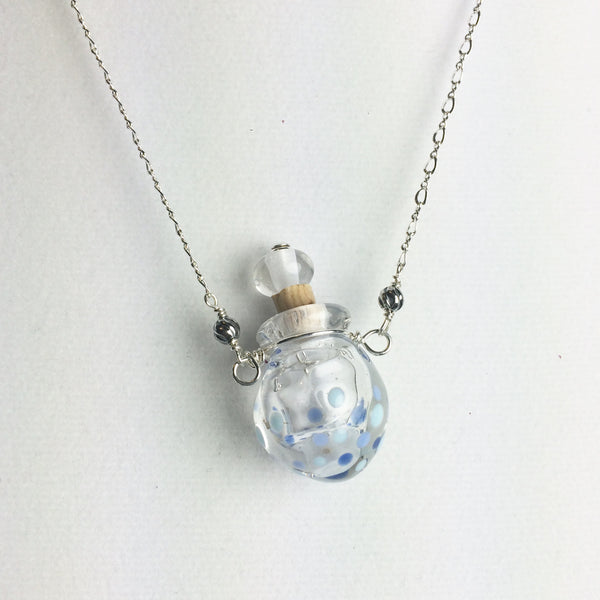 Vessel Bead Necklace with Blue dots —The C Glass Studio