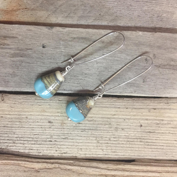 Shore break Sterling Silver Earrings —The C Glass Studio
