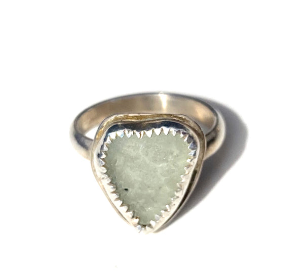 Authentic sea glass “heart” ring —The C Glass Studio