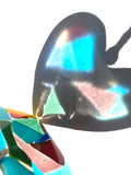 Fused glass rainbow hearts