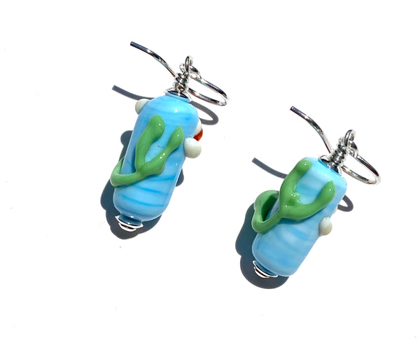 Mermaid glass bead earrings