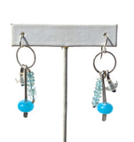 Handmade glass bead earrings with aquamarine and sterling silver —The C Glass Studio