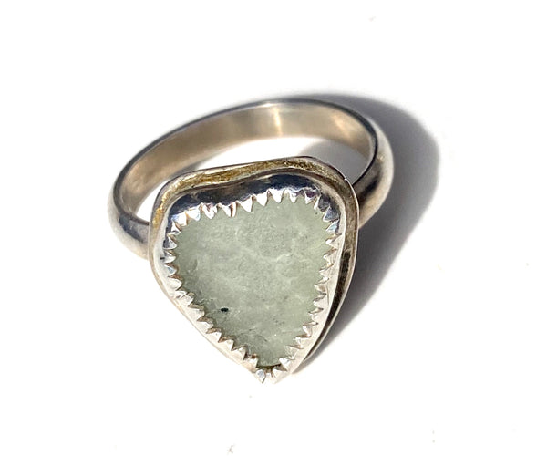 Authentic sea glass “heart” ring —The C Glass Studio