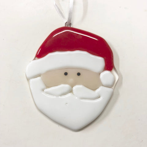 Santa Ornament —The C Glass Studio