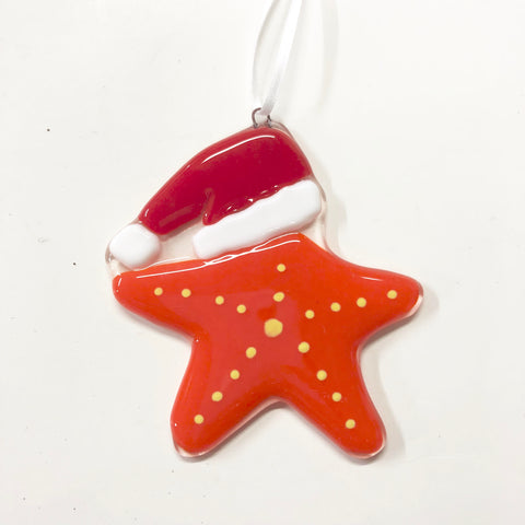 Starfish Santa Ornament —The C Glass Studio