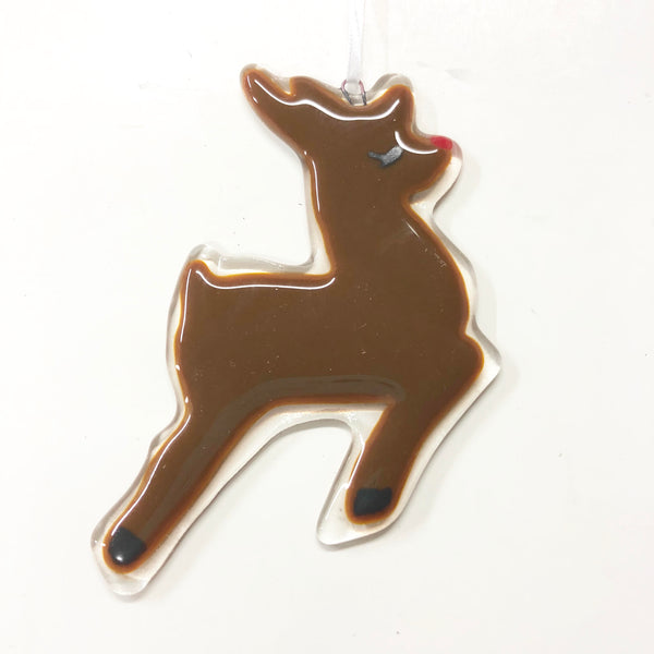 Reindeer Ornament —The C Glass Studio