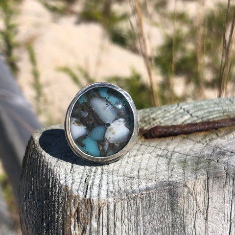 Fused Glass Sterling Silver Ring —The C Glass Studio