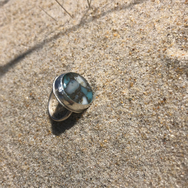 Fused Glass Sterling Silver Ring —The C Glass Studio