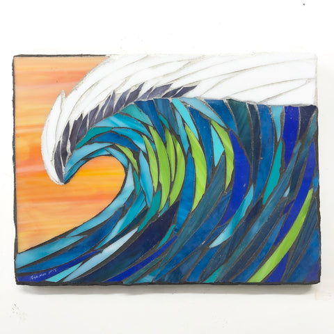 Small Wave Mosaic —The C Glass Studio